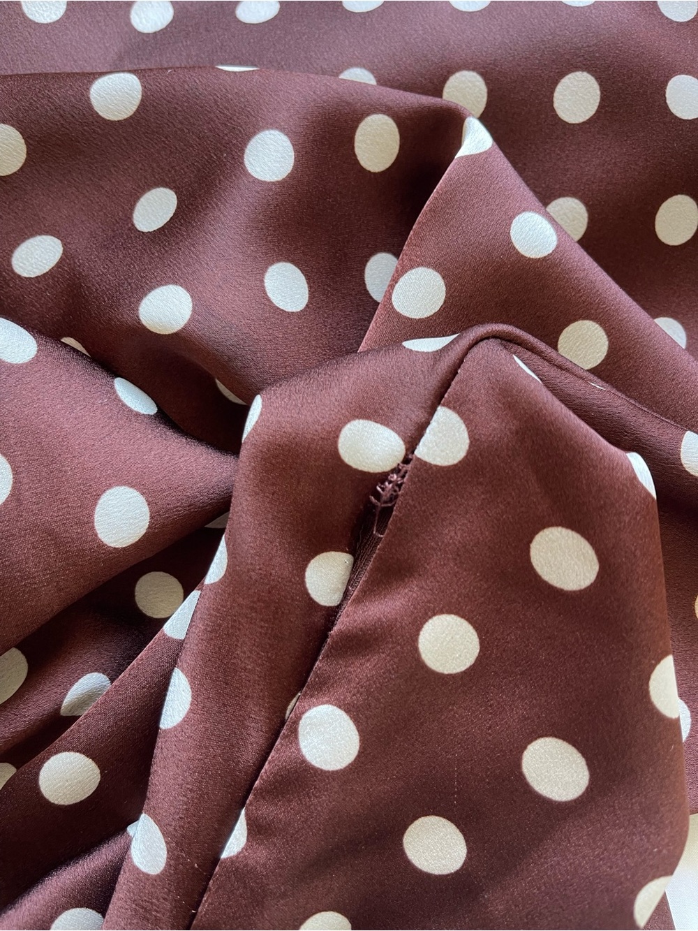 Brown Polka Dot Long Skirt - Picture 6 of 6